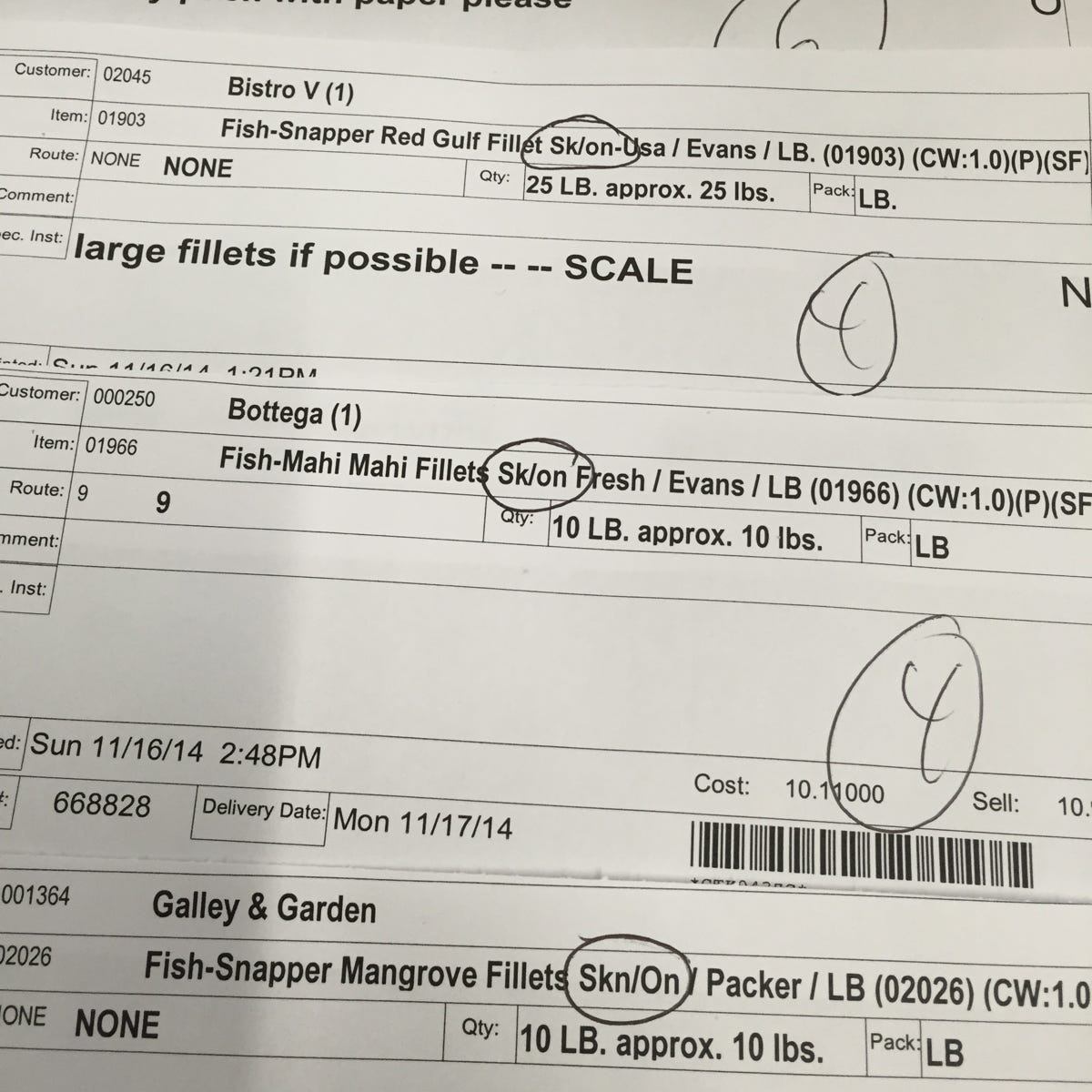 Fish room cut tickets